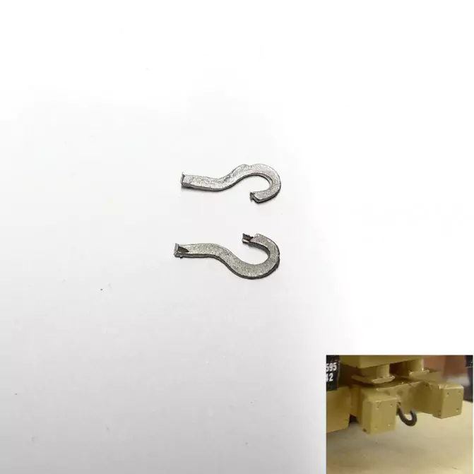 2 Crochets GM - Long. 11.50 mm - White Metal - CPC Production |Pièc...