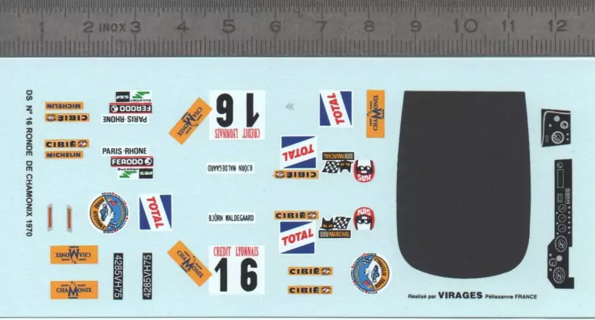 Décalcomanie - DS N°16 Ronde Chamonix - Ech. 1:43 |Pièces et kits p...