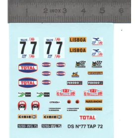 Décalcomanie - Citroën DS N°77 Rallye du Portugal - Ech. 1:43 |Pièc...