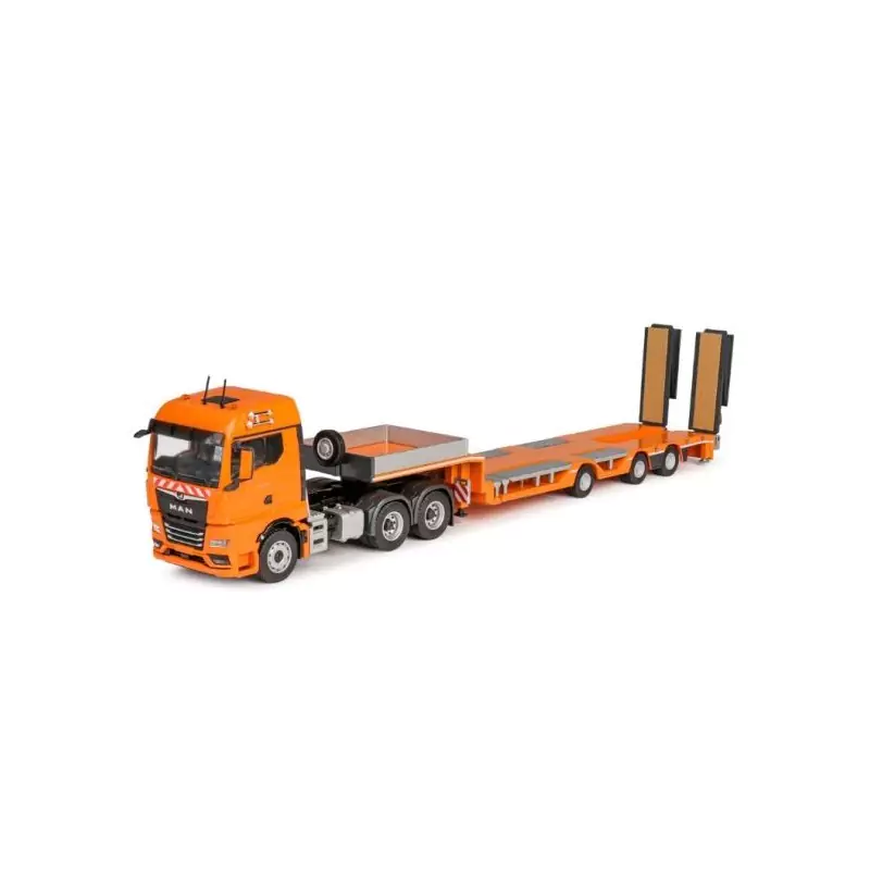 Marketplace : MAN TGX GM 6x4 avec porte engins 3 Essieux Orange - C...