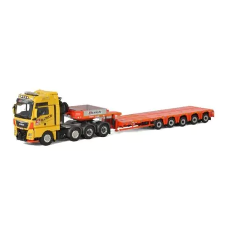 Marketplace : MAN TGX XXL 8x4 NOOTEBOOM avec plateau surbaissé 5 es...