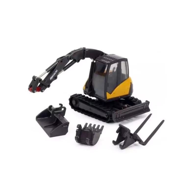 Marketplace : Mini-pelle MECALAC 8MCR avec accessoires - Conrad - 1:50