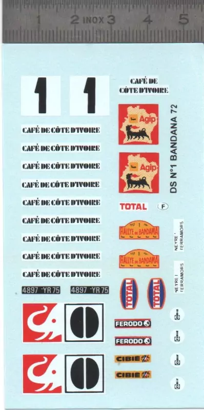 Décalcomanie - Citroën DS N°1 Bandana - Ech 1:43 |Pièces et kits po...