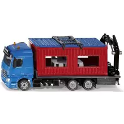 Marketplace : MERCEDES BENZ LKW 6x4 plateau à grue avec algeco - Si...