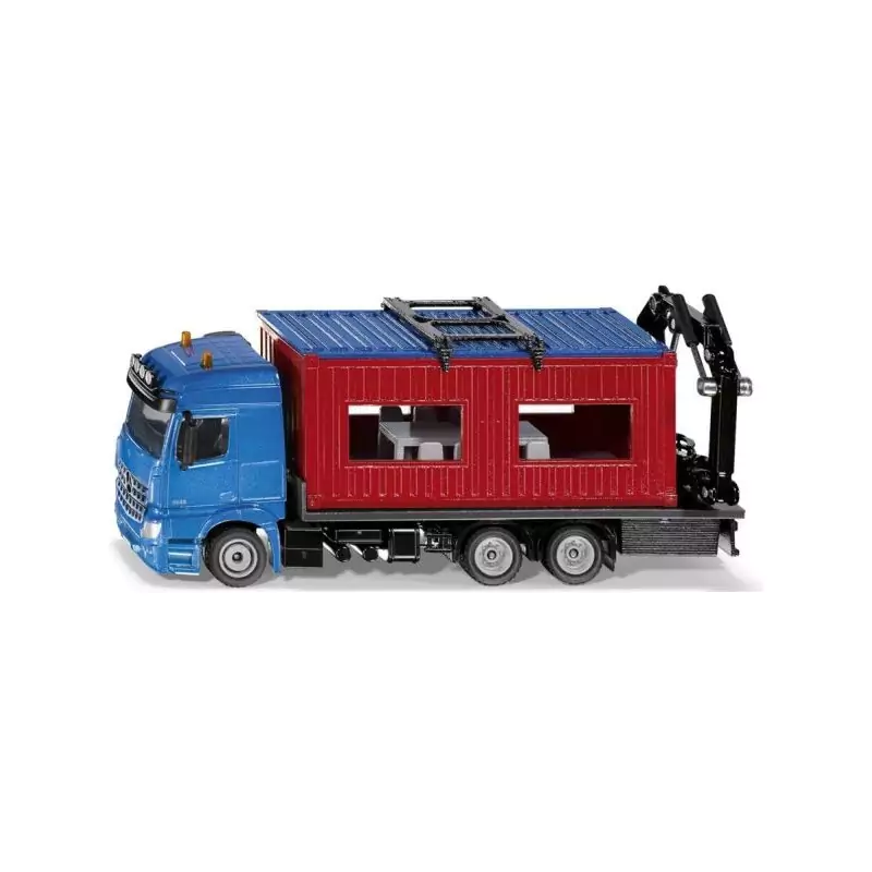 Marketplace : MERCEDES BENZ LKW 6x4 plateau à grue avec algeco - Si...