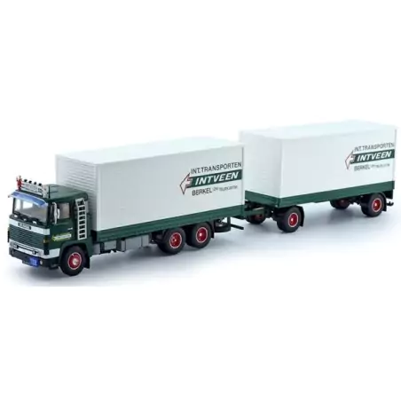 Marketplace : SCANIA 141 porteur caisse rigide et remorque transpor...