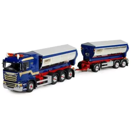 Marketplace : SCANIA R13 porteur benne déposable et remorque transp...