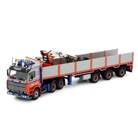 Marketplace : SCANIA R143 6x4 avec remorque et grue de chargement J...