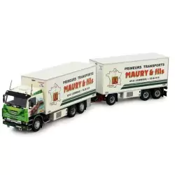 Marketplace : SCANIA R143 porteur 6x2 avec remorque 1+2 Essieux MAU...