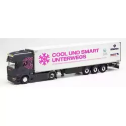 Marketplace : SCANIA R 13 TL 4x2 avec remorque frigo 3 Essieux CHRI...