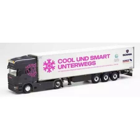 Marketplace : SCANIA R 13 TL 4x2 avec remorque frigo 3 Essieux CHRI...