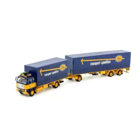 Marketplace : VOLVO F88 4x2 porteur avec remorque 3 essieux ASG SIG...