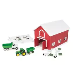 Marketplace : Coffret 24 pièces Grange avec tracteur JOHN DEERE ani...