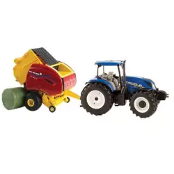 Marketplace : Tracteur avec presse NEW HOLLAND Roll-Belt 560 NEW HO...