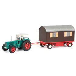 Marketplace : Tracteur HANOMAG avec une roulotte - SCHUCO - 1:32