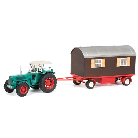 Marketplace : Tracteur HANOMAG avec une roulotte - SCHUCO - 1:32
