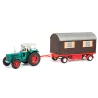 Marketplace : Tracteur HANOMAG avec une roulotte - SCHUCO - 1:32