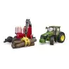 Marketplace : Tracteur JOHN DEERE 7R350 avec remorque à bois - BRUD...