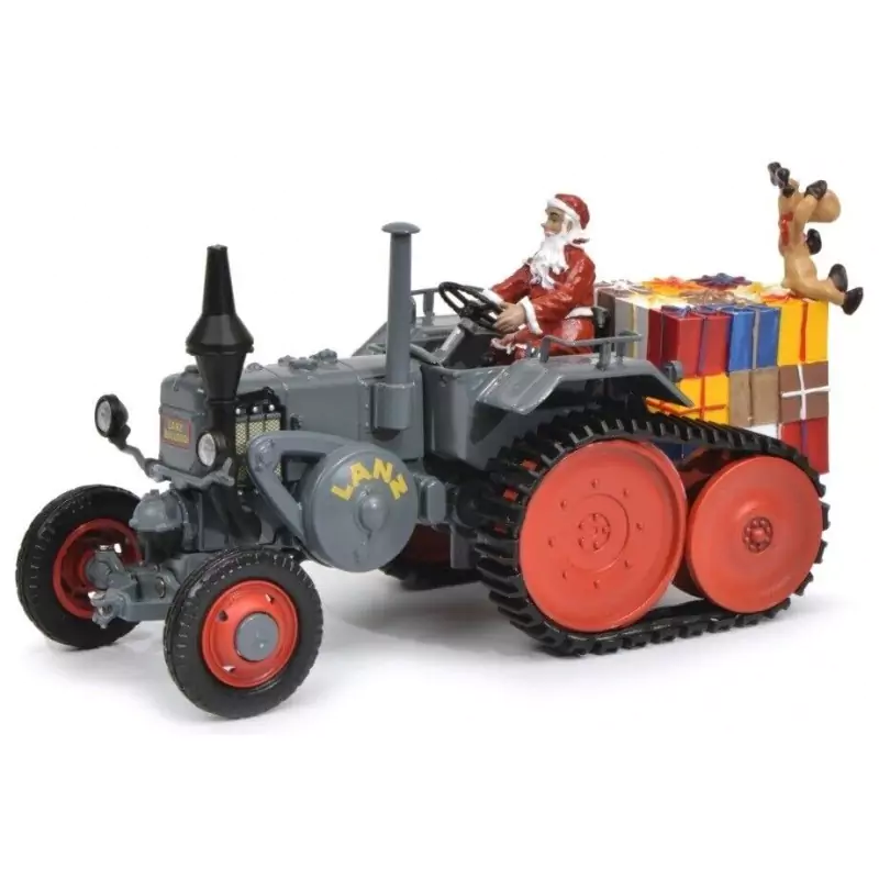 Marketplace : Tracteur sur chenilles LANZ BULLDOG avec le Père Noël...