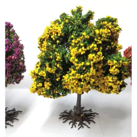 Diorama - 3 arbres fleuris - 3 couleurs différentes - 6/8 cm |Pièce...