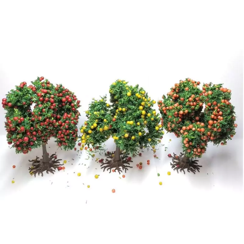 Diorama - 3 arbres Fruitiers - 6 cm |Pièces et kits pour voitures m...