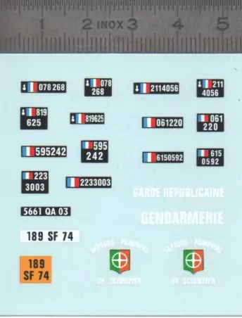 Décalcomanie - Gendarmerie Plaques - Ech 1:43 |Pièces et kits pour ...