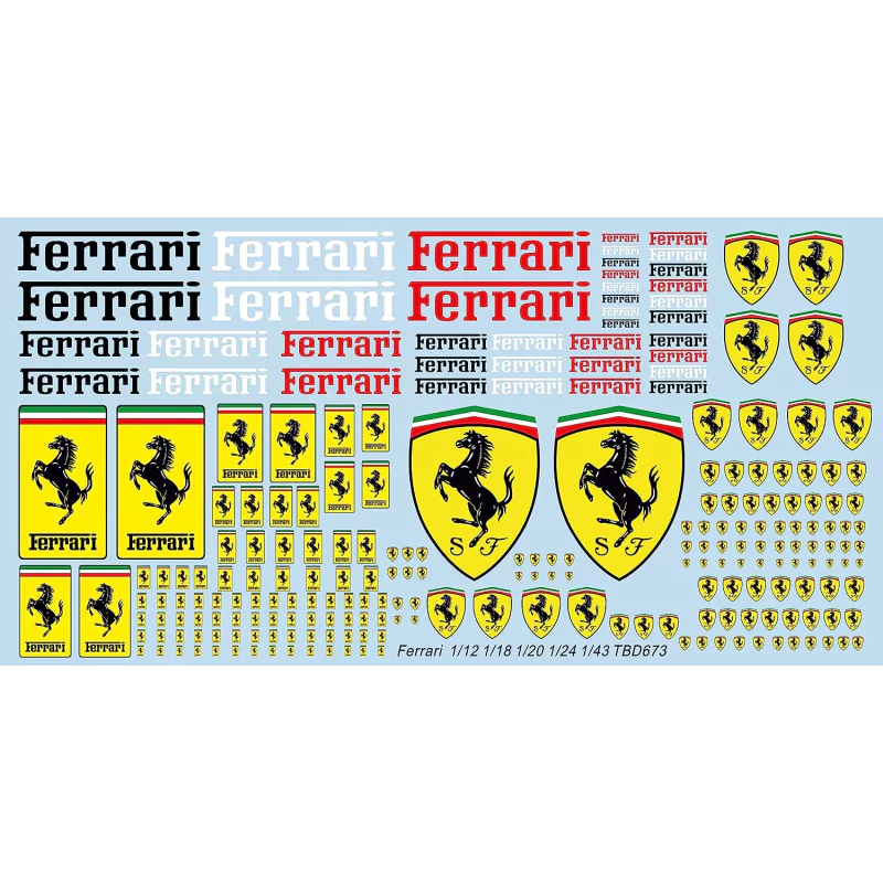 Marketplace : Décalcomanies Ferrari : 1:12 - 1:18 - 1:20 - 1:24 - 1:43