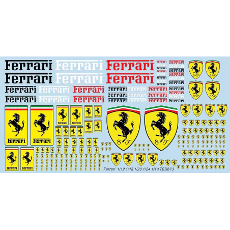 Marketplace : Décalcomanies Ferrari : 1:12 - 1:18 - 1:20 - 1:24 - 1:43