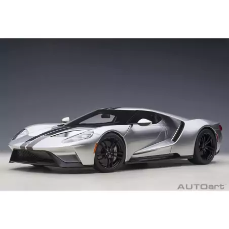 Marketplace - Ford GT 2017 Argent/Rayures Noires - Autoart - 1:12