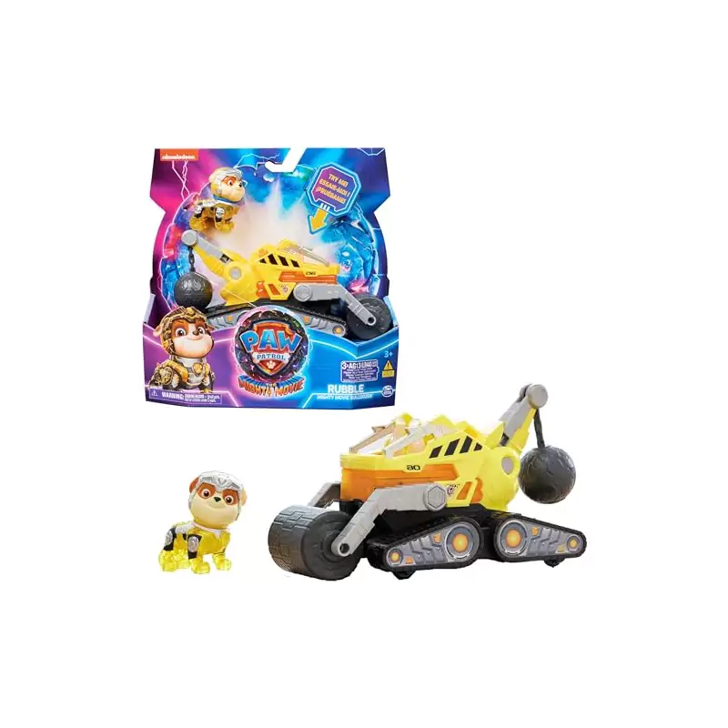 VM Kids : Paw Patrol - Pat Patrouille - Véhicule + Figurine Ruben du Film avec Sons et Lumières