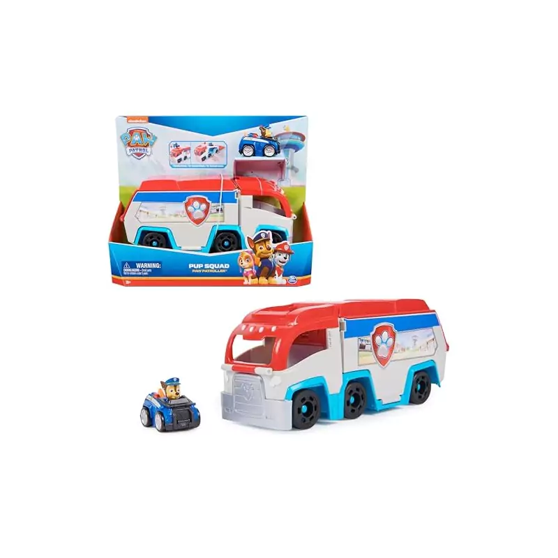 VM Kids : Paw Patrol - Pat Patrouille - Patrouilleur Pup Squad avec Figurine Chase