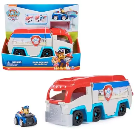 VM Kids : Paw Patrol - Pat Patrouille - Patrouilleur Pup Squad avec Figurine Chase