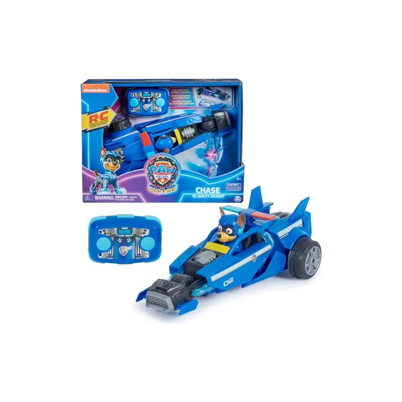 VM Kids : Paw Patrol - Pat Patrouille - Véhicule RC Chase Télécommandé avec Figurine