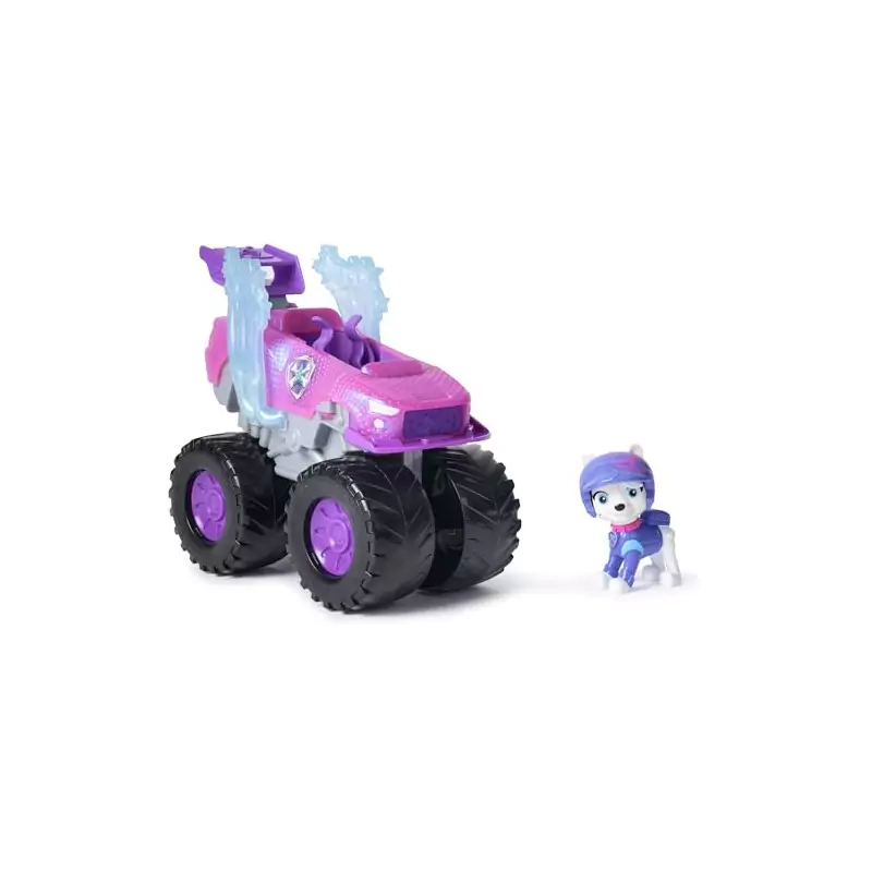 VM Kids : Paw Patrol - Pat Patrouille - Pack Figurine Roxi Rescue Wheels avec Véhicule Transformable