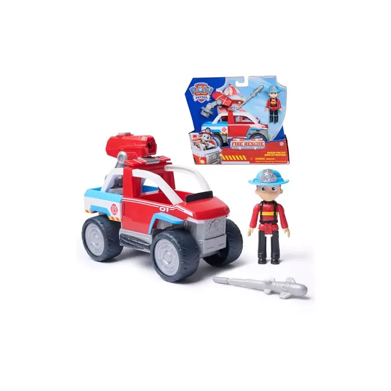 VM Kids : Paw Patrol - Pat Patrouille - Véhicule Ryder Fire Rescue Mission Pompiers avec Lanceur Drone