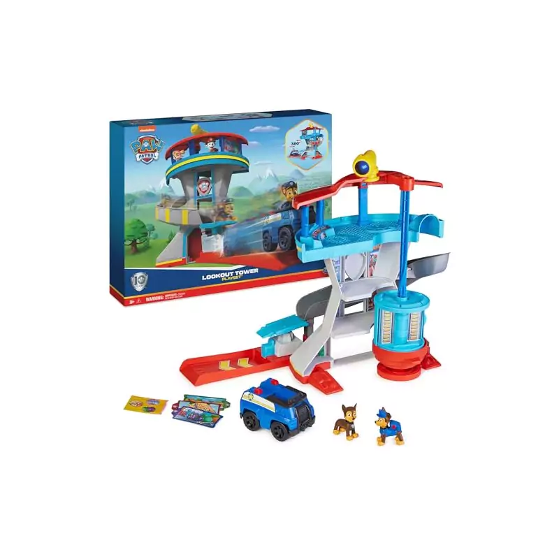VM Kids : Paw Patrol - Pat Patrouille - Tour de Contrôle 50 cm avec Périscope et Figurines Chase