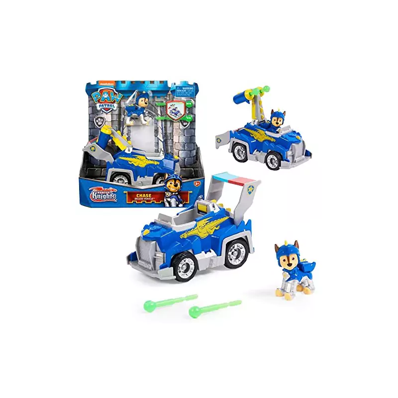 VM Kids : Paw Patrol - Pat Patrouille - Sélection Véhicules Rescue Knights Deluxe avec Figurines