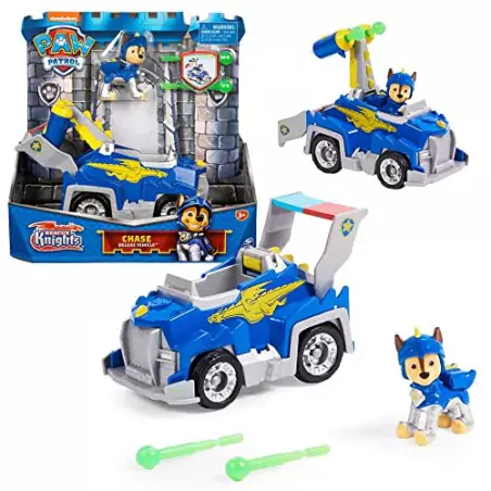 VM Kids : Paw Patrol - Pat Patrouille - Sélection Véhicules Rescue Knights Deluxe avec Figurines