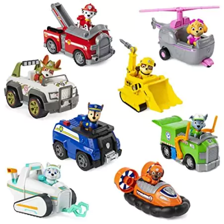 VM Kids : Paw Patrol - Pat Patrouille - Véhicule + Figurine 15 cm Modèle Aléatoire