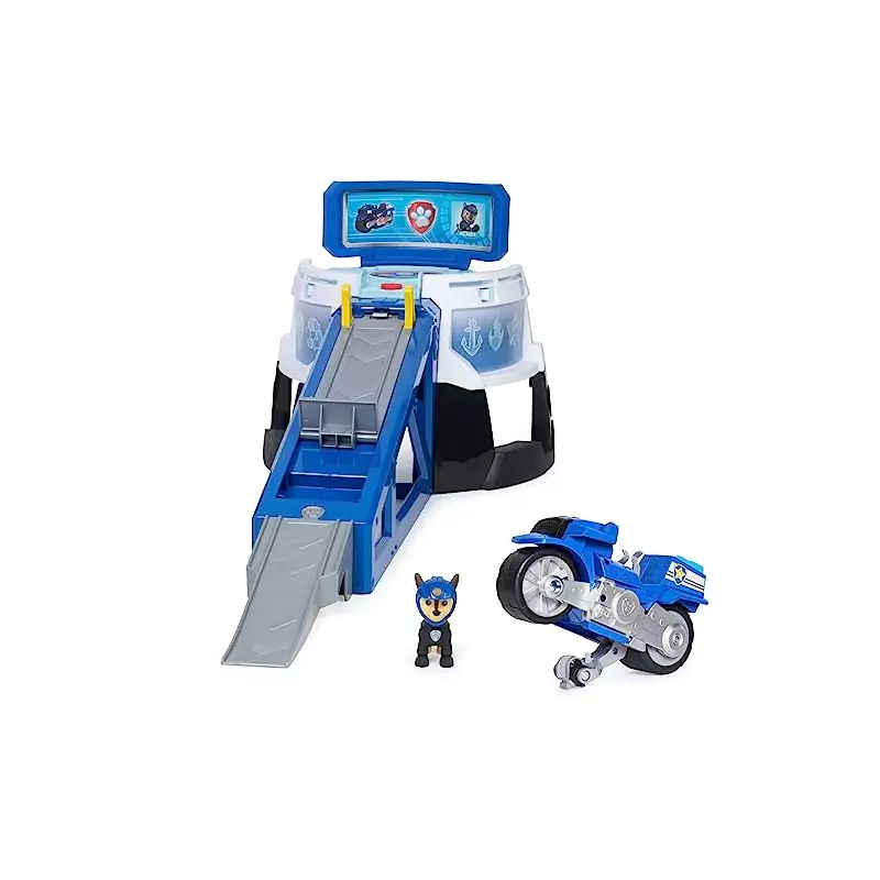 VM Kids : Paw Patrol - Pat Patrouille - Playset Lanceur Moto Pups avec Véhicule Moto Chase
