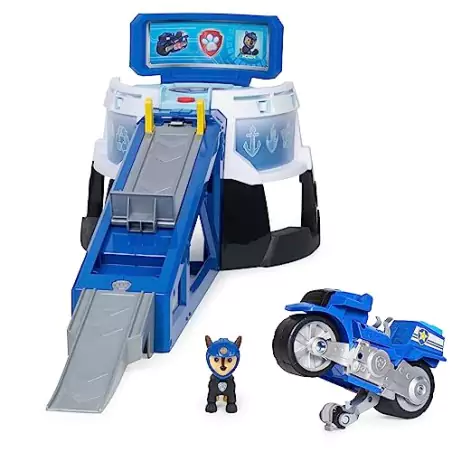 VM Kids : Paw Patrol - Pat Patrouille - Playset Lanceur Moto Pups avec Véhicule Moto Chase