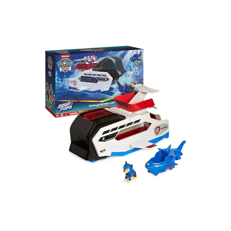 VM Kids : Paw Patrol - Pat Patrouille - Whale Patroller Aqua Pups avec Figurine Chase