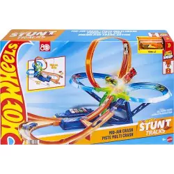 VM Kids : Hot Wheels Piste Multi Crash 1/64 avec Voiture et Propulseur Motorisé, JKJ78