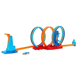 VM Kids : Hot Wheels Ultra Hots Looping en Folie avec 3 Loopings et 1 Voiture 1/64, HPX93