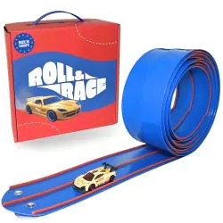 VM Kids : RollAndRace Circuit Voiture Flexible 400 cm avec Piste Enroulable