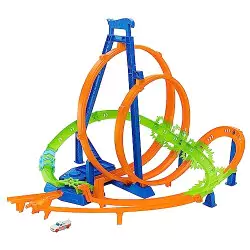 VM Kids : Hot Wheels Coffret Looping Multi Crash avec 5 Zones et Voiture 1/64, HNL97