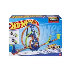 VM Kids : Hot Wheels Action Triple Looping Kit avec 1 Voiture et Lanceur, HMX38