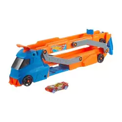 VM Kids : Hot Wheels Transporteur Vitesse avec Lanceur et 9 Voitures 1/64, HYT83