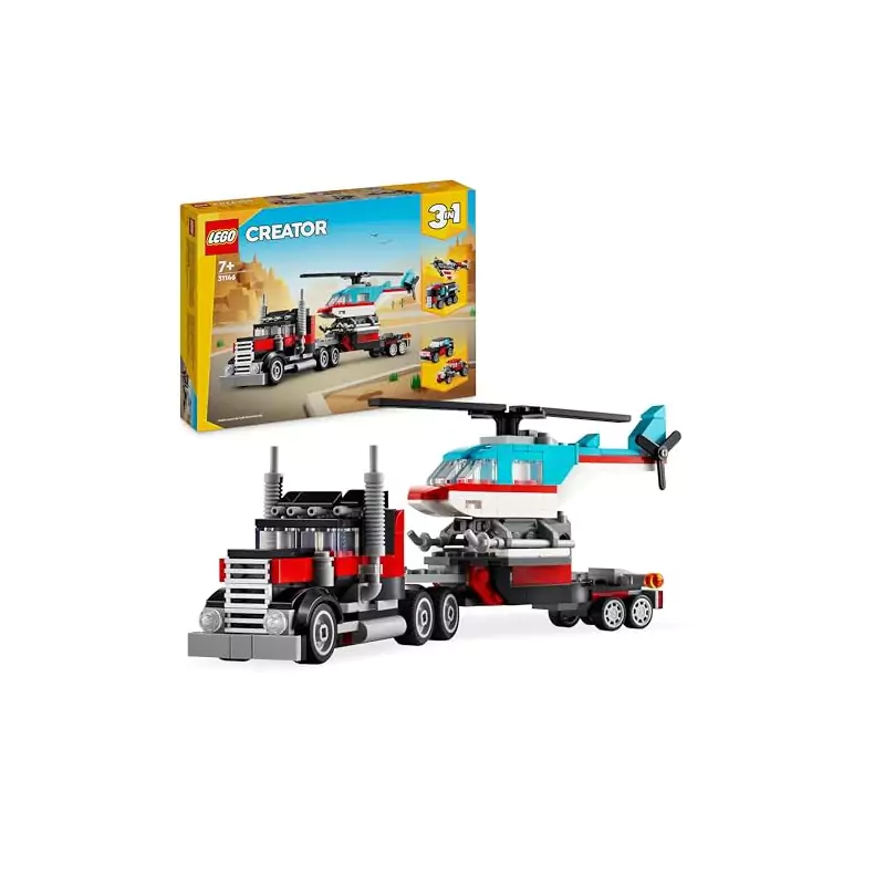 VM Kids : Lego Creator Camion Remorque avec Hélicoptère 31146