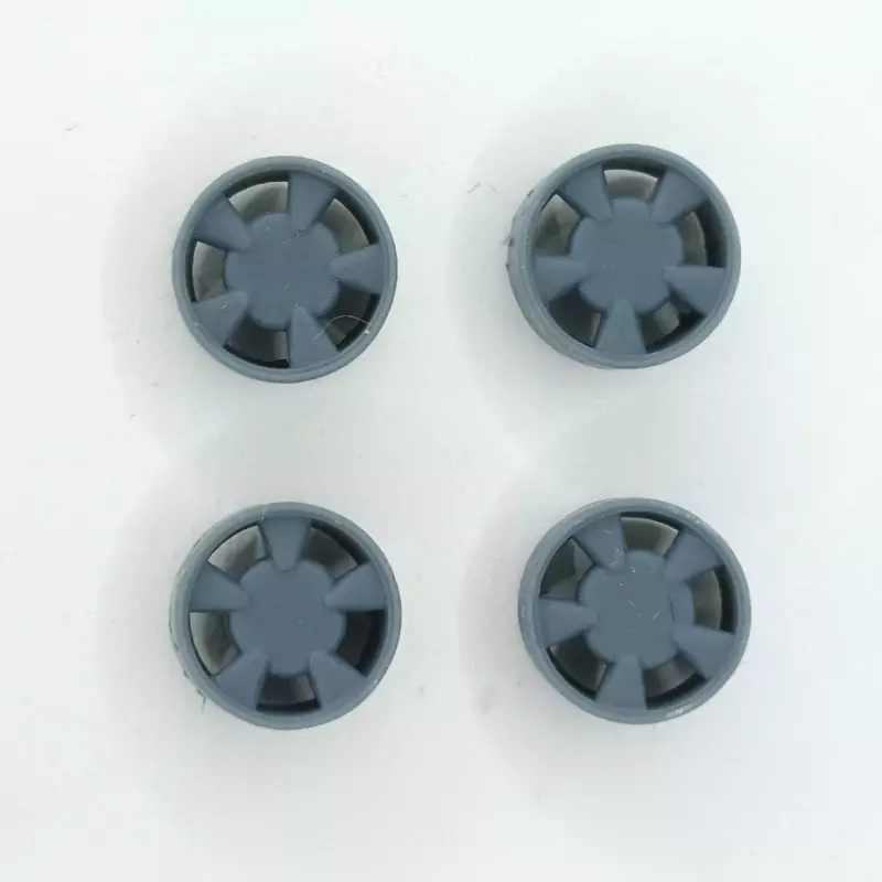 4 jantes Renault 19 16S – 3D Creative – Échelle 1/43 (Ø9 mm x 4 mm)